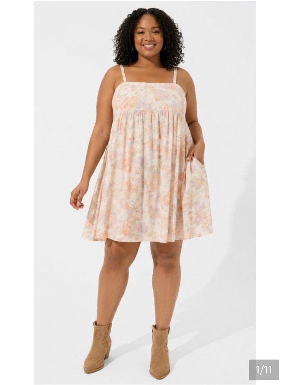 Torrid Mini Challis Floral Sleeveless Sundress Empire Waist Summer Plus Dress 1X